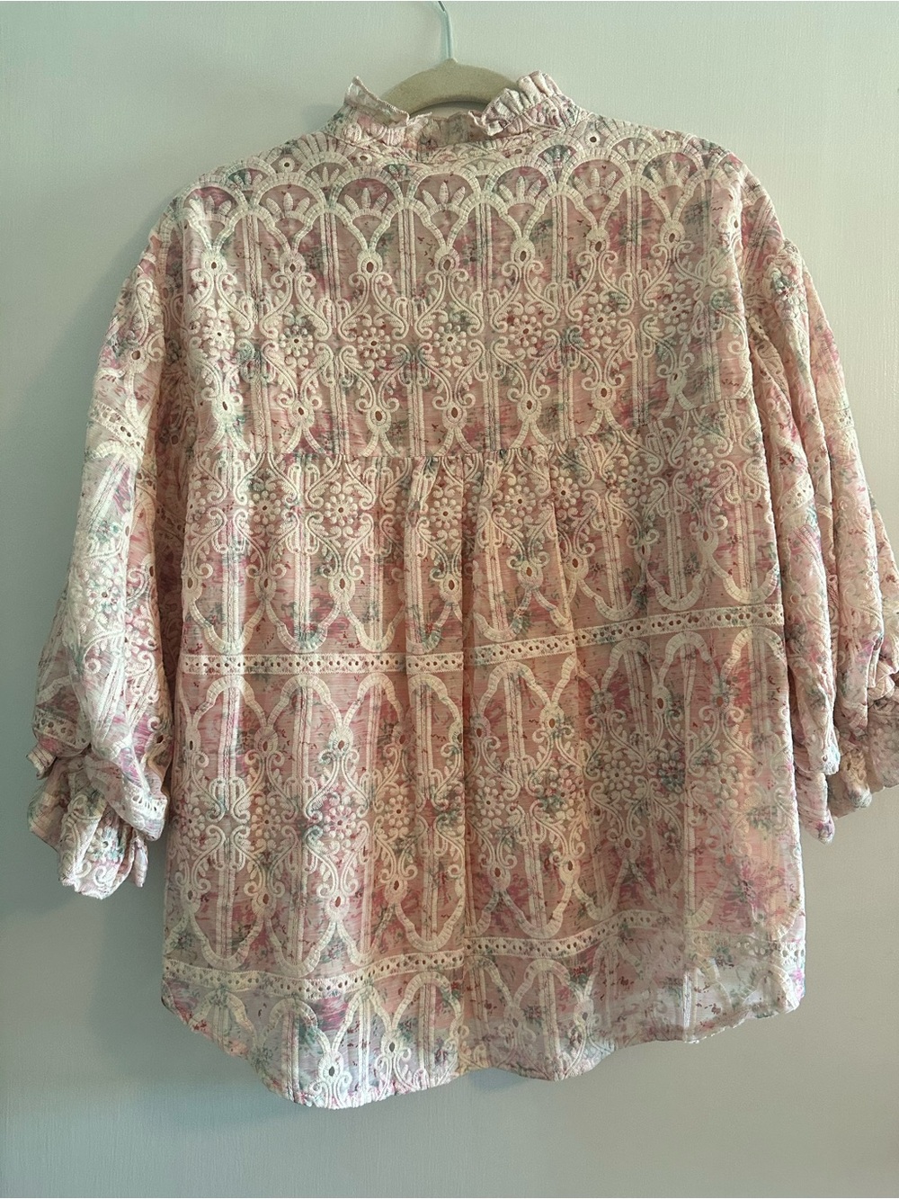 Fate All In A Dream Blush Pink Watercolor Floral Blouse - Shop The Mint NWOT - Picture 6 of 11